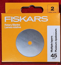 Fiskars Straight Rotary Blade Multiple Layer 45mm 2 Pack - New Free Shipping