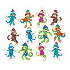 Trend Sock Monkeys With Patterns Accent T 10624