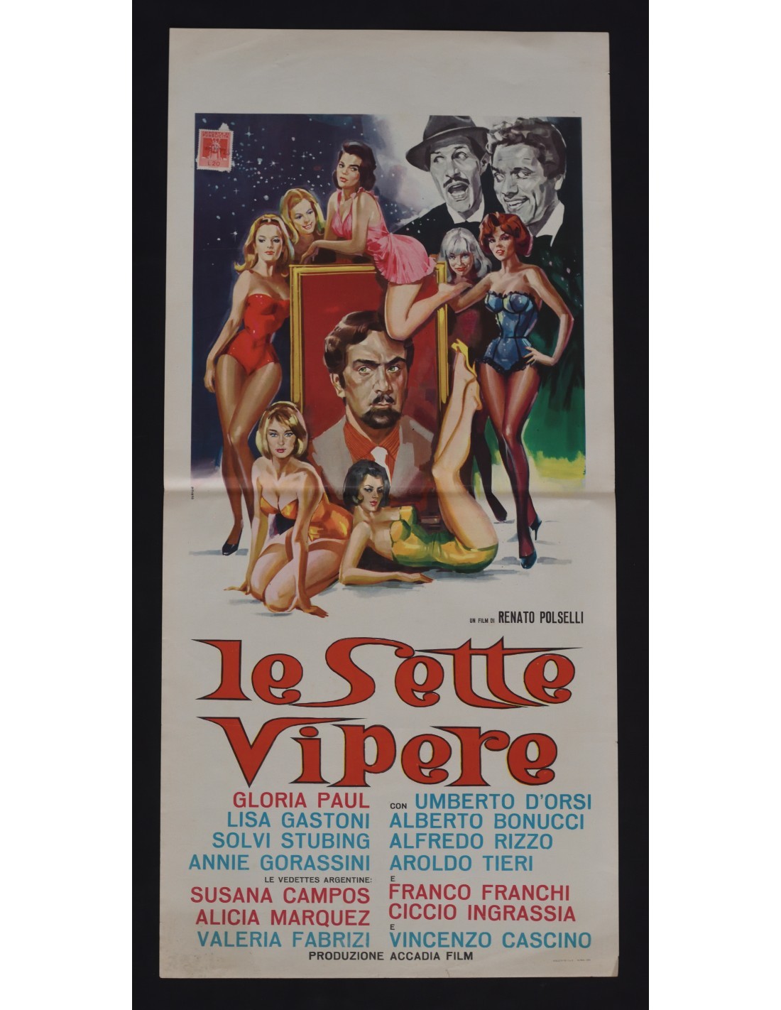 Locandina originale film Le sette vipere (1964) - Regia di Renato Polselli