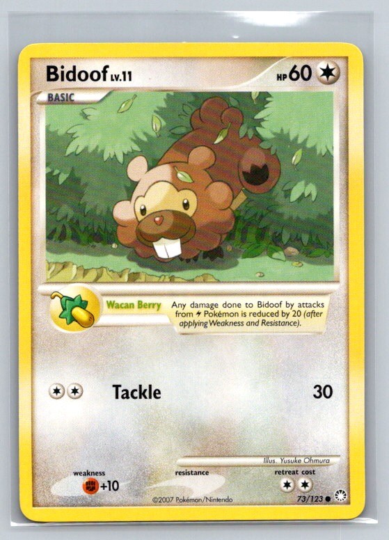 Bidoof 73/123 Common Mysterious Treasures Pokemon Near Mint