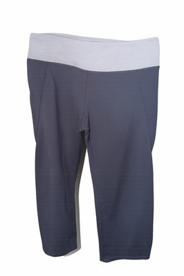 Lululemon Women's Gray Capri Activewear Pants with Light Gray Waistband Stretch