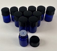 Vivaplex Blue Bottles Vials 2ml Cobalt Glass Aromatherapy Perfume Pills Etc x 12