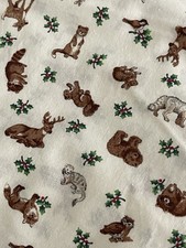 Cranston Print Works VIP Fabric Christmas Woodland Critters 1.5 Yards 57 x 43