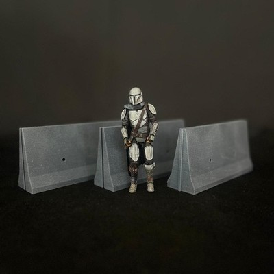 3x Custom Jersey Barrier for 3.75 IN (1:18) Figure Diorama