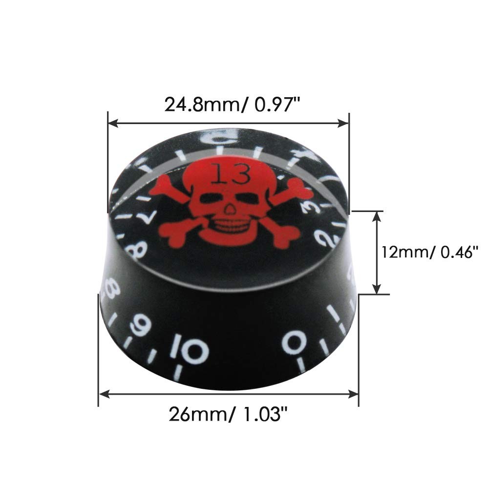 4pcs Skull Electric Guitar Knob Bass Top Hat Knobs Speed Volume Tone Knob AMP...