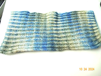 Schal Damen Loop Handarbeit  Grobstrick in blau/grau/e.Breite 24 cm Länge 54 cm