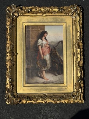19th German Hand painted SIGNED & MARK Porcelain Plaque Wilhelm Kray (KPM STYLE)