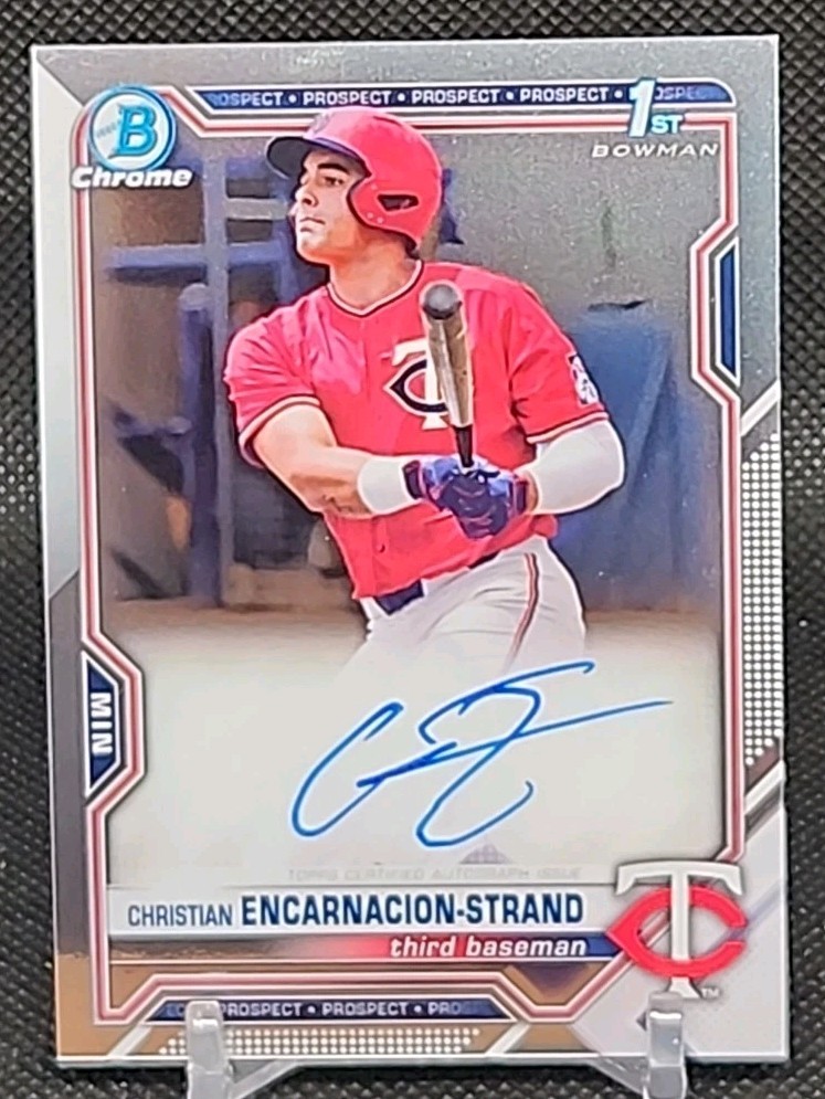 2021 Bowman Chrome Christian Encarnacion-Strand 1st Prospect Auto #CDA-CE Twins