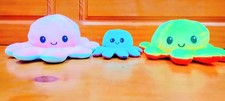 3 Reversible Octopus Plushies Multicolor and different expressions