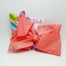 Jojo Siwa Signature Collection Medium Coral Rhinestone Hair Bow Clip JJ060M