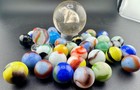 ANTIQUE MARBLE LOT-35 MIXED MARBLES- LARGE BEAR SULPHIDE, SWIRL AND MACHINE MADE — photo 6