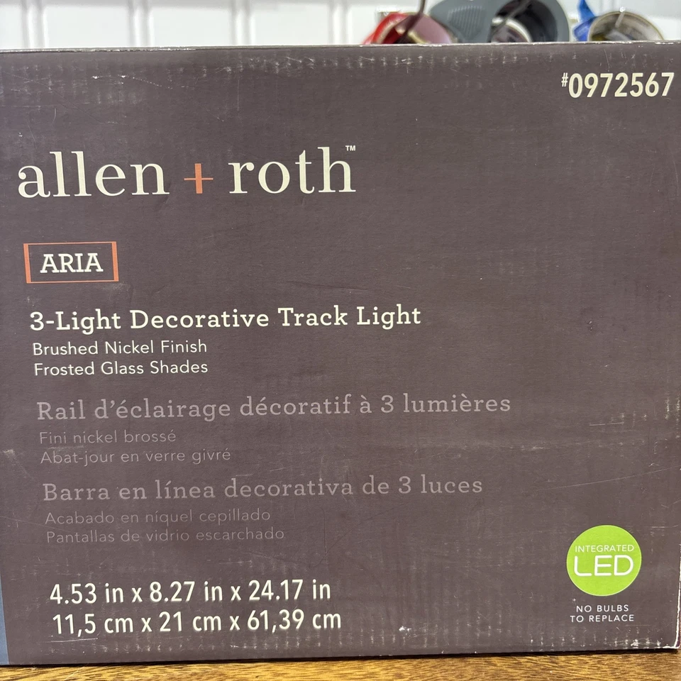 allen + roth, "Aria" Brushed Nickel Dimmable LED Track, Frosted Glass Shades (G8 - Image 2 of 4