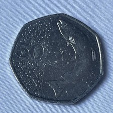 2023 Atlantic Salmon 50p No Privy Mark Circulated Rare Coin. - Available on eBay