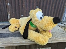 Pluto Plush Disney Parks Dog Stuffed Animal Laying Down Tongue Out Toy Doll 14"