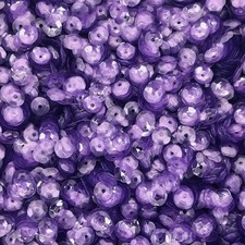 6mm Cup Sequins Light Amethyst Purple Transparent Glossy Matte Made in USA