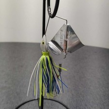 Custom Bass Fishing Spinner Bait Lure Yellow Blue White Skirt Patent