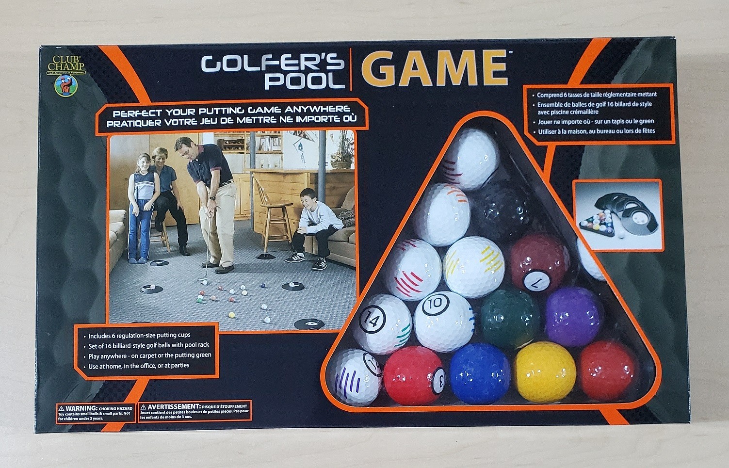 New Sealed Club Champ Golfers Putter Pool Billiards Golf Balls 23-Piece Game Set