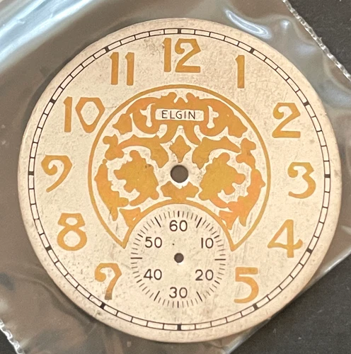 Antique Elgin 12s Pocket Watch Art Deco Dial Parts Metal 38mm USA