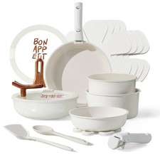 Carote A13988 18 Pcs Ceramic Nonstick Cookware Set, Pots and Pans with