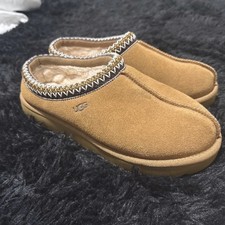 UGG Tasman Women's Brown Suede Shearling Lined Slip-On Slippers Size 8