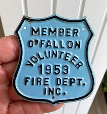 Fire Department Engine Co 1953 O'Fallon MO License Plate Tag Grill Topper Sheild