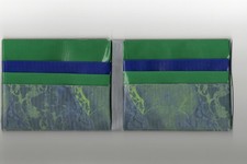 handmade 100 duct tape wallet bifold new wave green and blue with grey