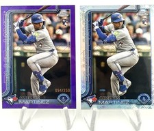 2025 Topps Chrome Logofractor  Orelvis Martinez Purple /250 & Base Rookie card