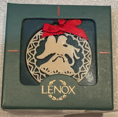 Lenox Yuletide Ornament Angel With Horn 1989 NIB Christmas Vintage Porcelain