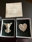LENOX PORCELAIN ANGEL AND DOVE PINS W GOLD ACCENT EXC WITH BOXES — photo 1