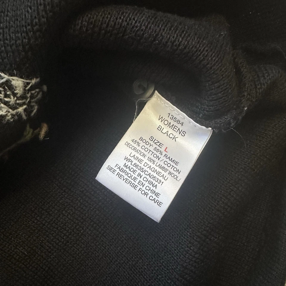 Chaleco vintage Woolrich negro bordado para mujer talla grande Foto 3 de 4