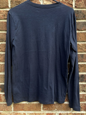Crewcuts Youth Boys 14 Long-Sleeve Garment Henley Shirt J Crew Navy Blue J Crew