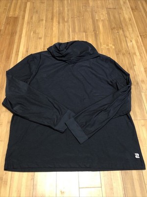 Men s Pullover Hooded Trainer Long Sleeve Size XL Black By Zelos