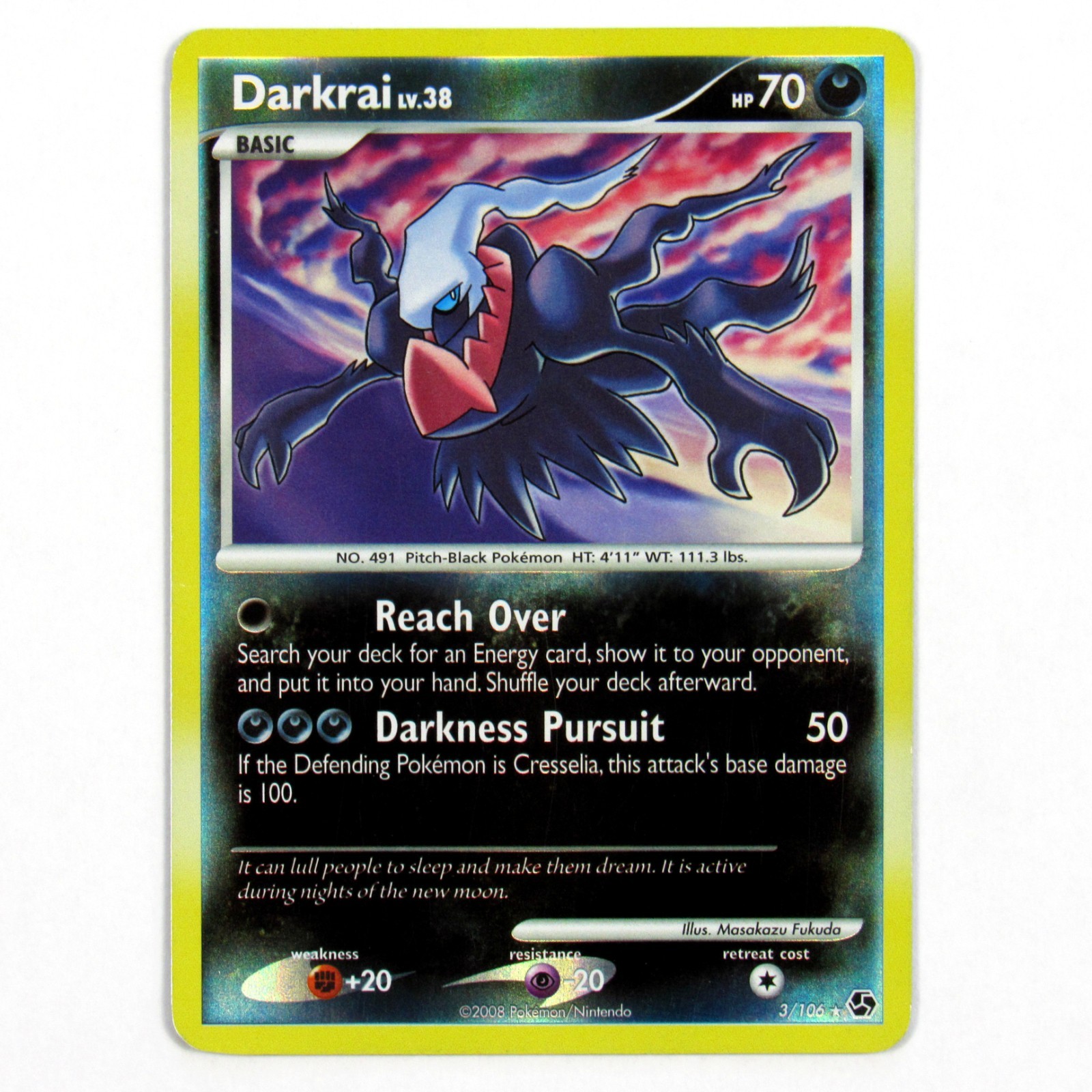 2008 Darkrai Lv.38 3/106 Diamond & Pearl: Great Encounters Reverse Holo Rare LP