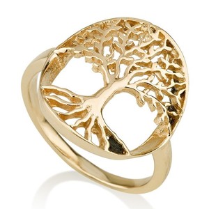 Authentic 14K Gold Plated Tree Of Life Symbol Ring Statement Jewelry (6)