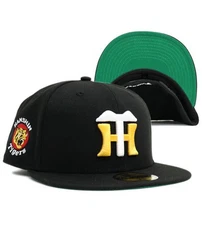 NEW ERA 59Fifty Cap Round EMB HANSHIN TIGERS Black Green Undervisor 1970-1973