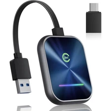 2-in-1 Wireless CarPlay Android Auto Adapter - Open Box Plug & Play Dongle