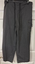 Happy Chef Cook Cool Adult Large Chef Pants Style HC12 Gray Drawstring Poly