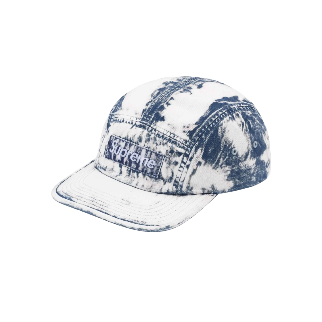 Casquette de camp chino bleu marine suprême blanchie   24SS