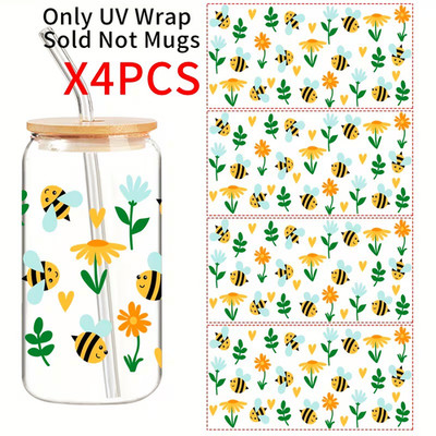 16 OZ Becher Verpackung Transfer Aufkleber UV DTF Transfer Sticker - Rub On Transfer Sticker