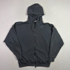 Gymshark Full Zip Hooded Jacket Lifting Activewear Lightweight Double Sided Sz M
