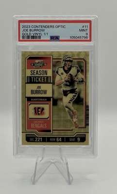 2023 Joe Burrow Gold Vinyl 1/1 Contenders Optic