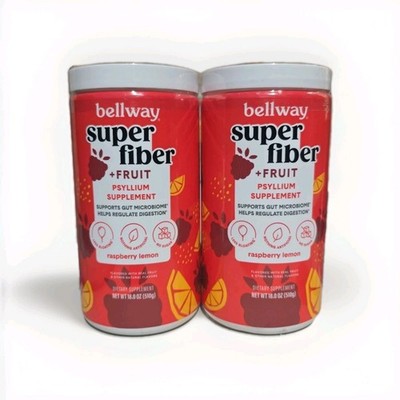 Bellway Super Fiber + Fruit Psyllium Husk Raspberry Lemon 36oz 18 x2