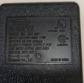 Nintendo SNS-002 Black AC Adapter Charger for Super NES & Virtual Boy Console
