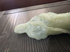Chinese Natural Lantian green jade girl hand carving Women 6” Tall Sculpture — photo 6