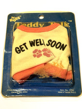 VTG Russ Teddy Talk Shirt Bear Clothes Get Well Soon Pink White 1724 NOS READ
