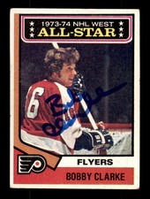 1974-75 Topps #135 Bobby Clarke Signed Card Auto PSA/DNA