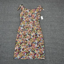David Meister Silk Floral Sleeveless Dress Knee High Women’s 6 Zip NEW $350 READ
