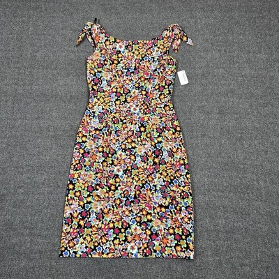 David Meister Silk Floral Sleeveless Dress Knee High Women s 6 Zip NEW $350 READ