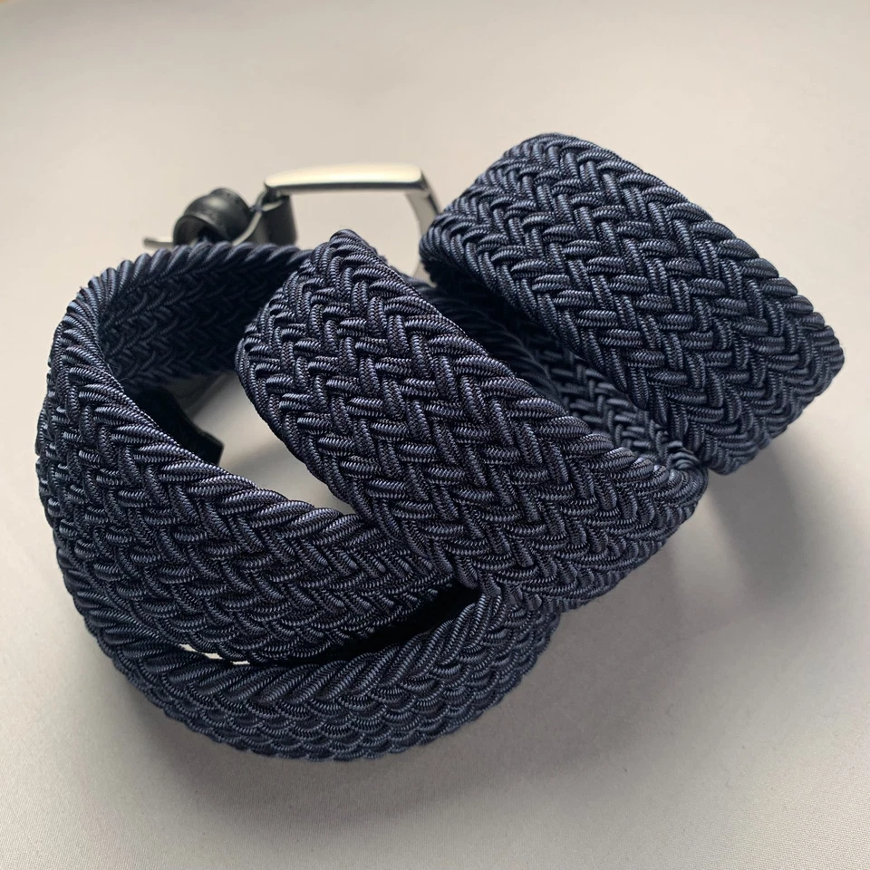 Cinturón tejido elástico ANDERSON'S 40 cierre de hebilla azul marino hecho en Italia nuevo sin etiquetas Foto 2 de 4