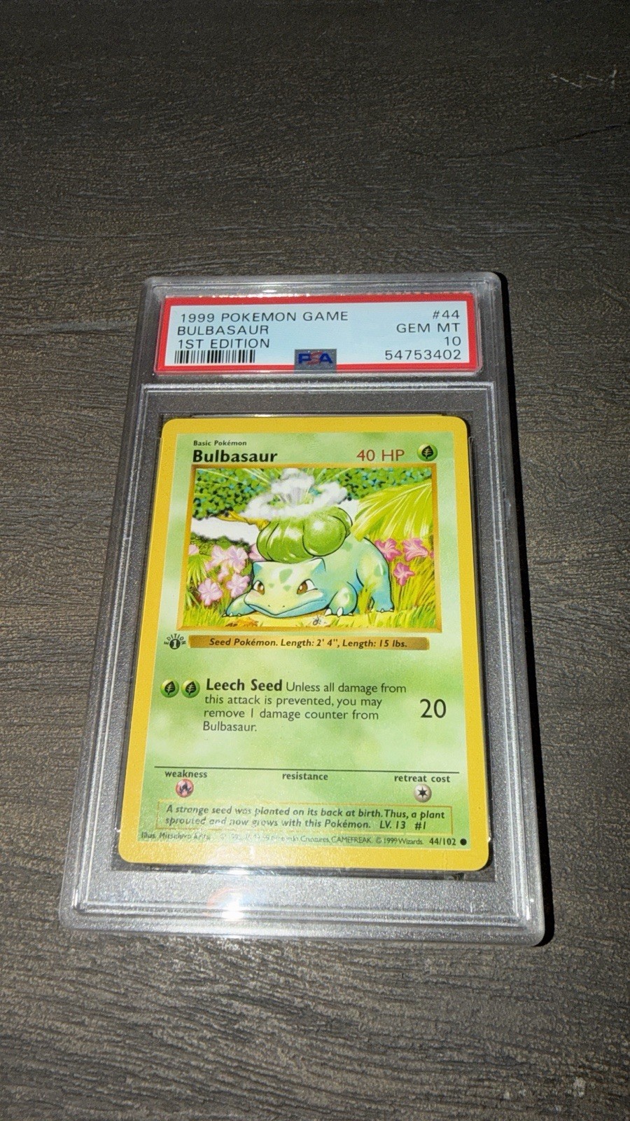 bulbasaur pokemon card value 44/102 - Non-Holo Shadowless Bulbasaur 1999 Pokemon Game #44